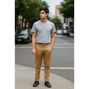 NWT Express Mens Slim Fit Chino Pants Tan Size 29x30 Career Office Minimalist